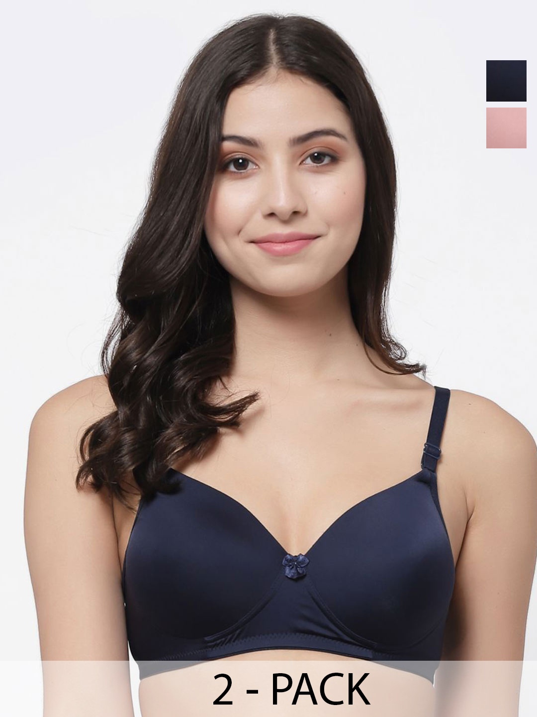 

College Girl Women Pack Of 2 Full Coverage Lightly Padded Bra, Rose