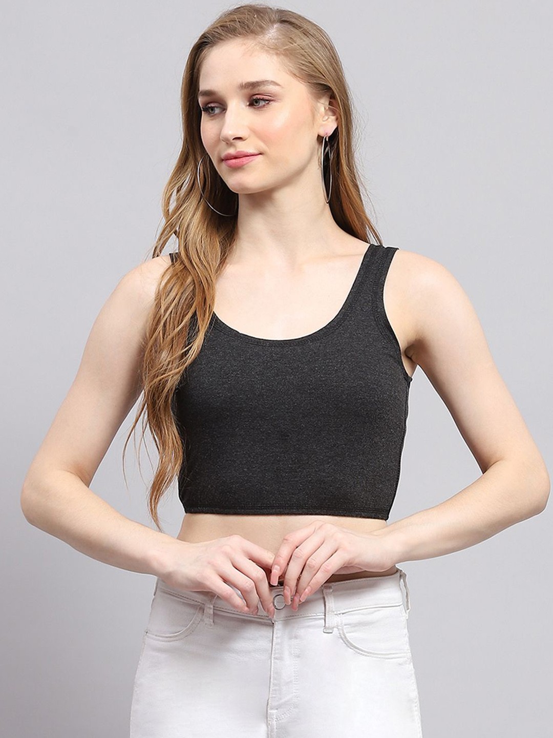 

Monte Carlo Women Round Neck Cotton Thermal Tops, Black