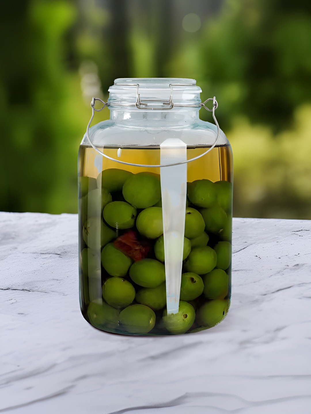 

The Better Home Transparent Glass Easy to Clean Jar With Buckle Lid & Wide Mouth 4L