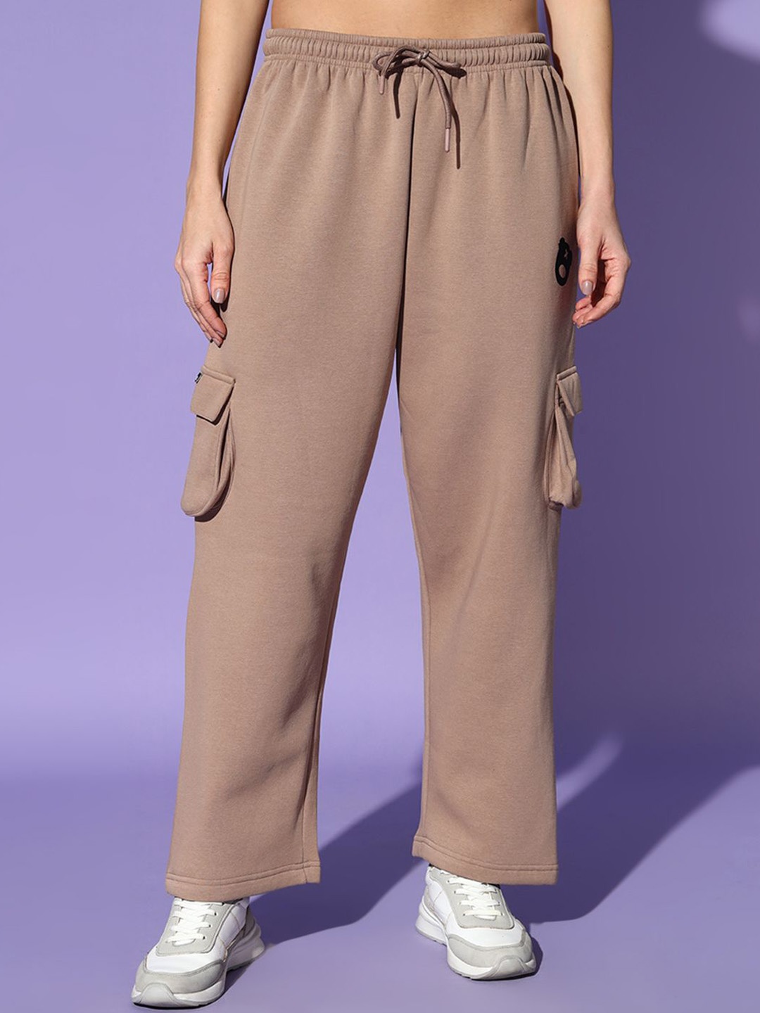 

GRIFFEL Women Straight Fit Track Pants, Camel brown