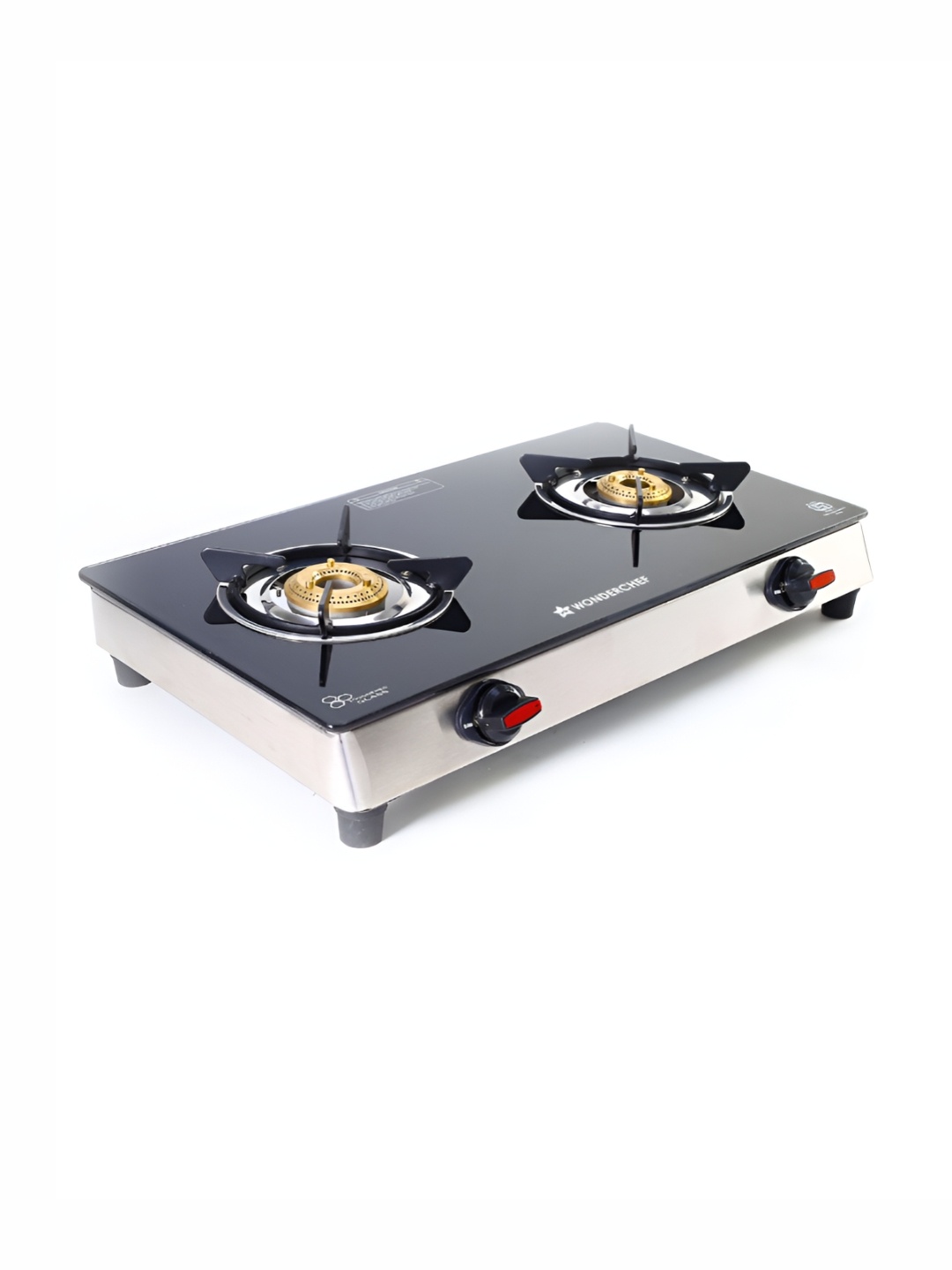 

Wonderchef 2 Burners Glass Manual LPG Gas Stove, Black