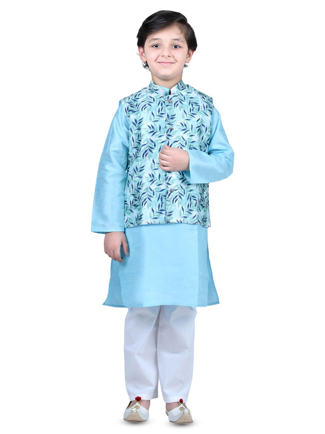 

itsmycostume Boys Pure Cotton Kurta Set, Blue