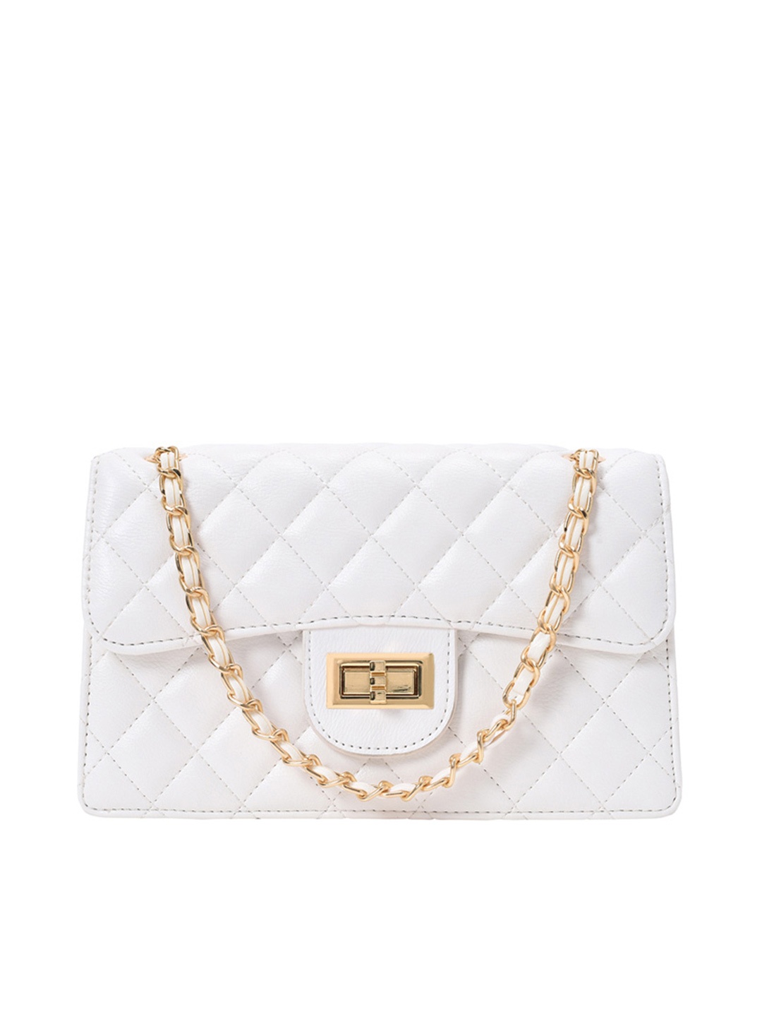 

Lino Perros Quilted Structured Shoulder Bag, White