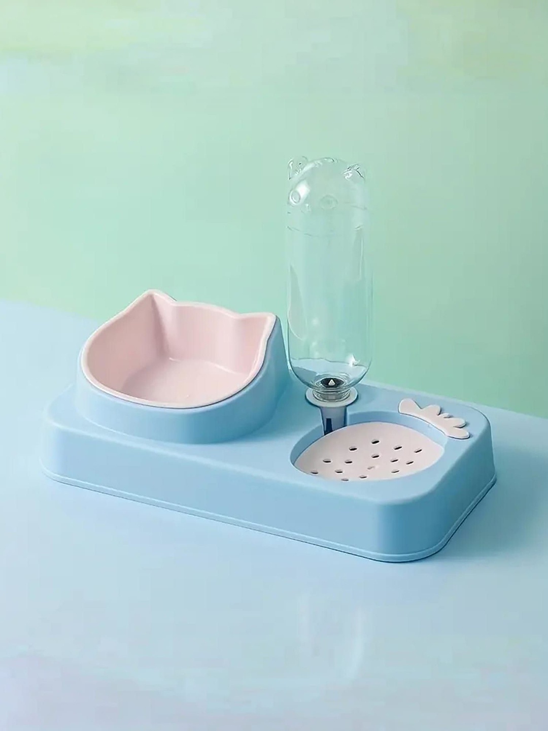 

Kuber Industries 2-in-1 Cat & Dog Pet Bowls, Blue