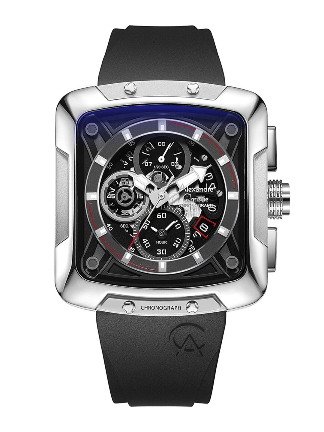 

Alexandre Christie Men Embellished Dial & Straps Analogue Watch 3030GCRSSBA, Black