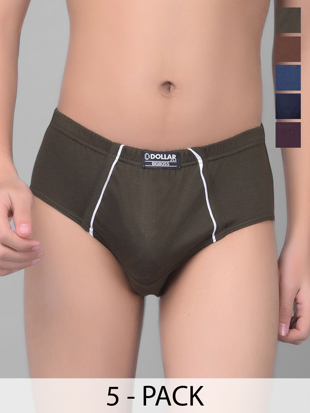 

Dollar Bigboss Boys Pack Of 5 Assorted Cotton Briefs MBKBR-03-MDSUE-PO5-CO2