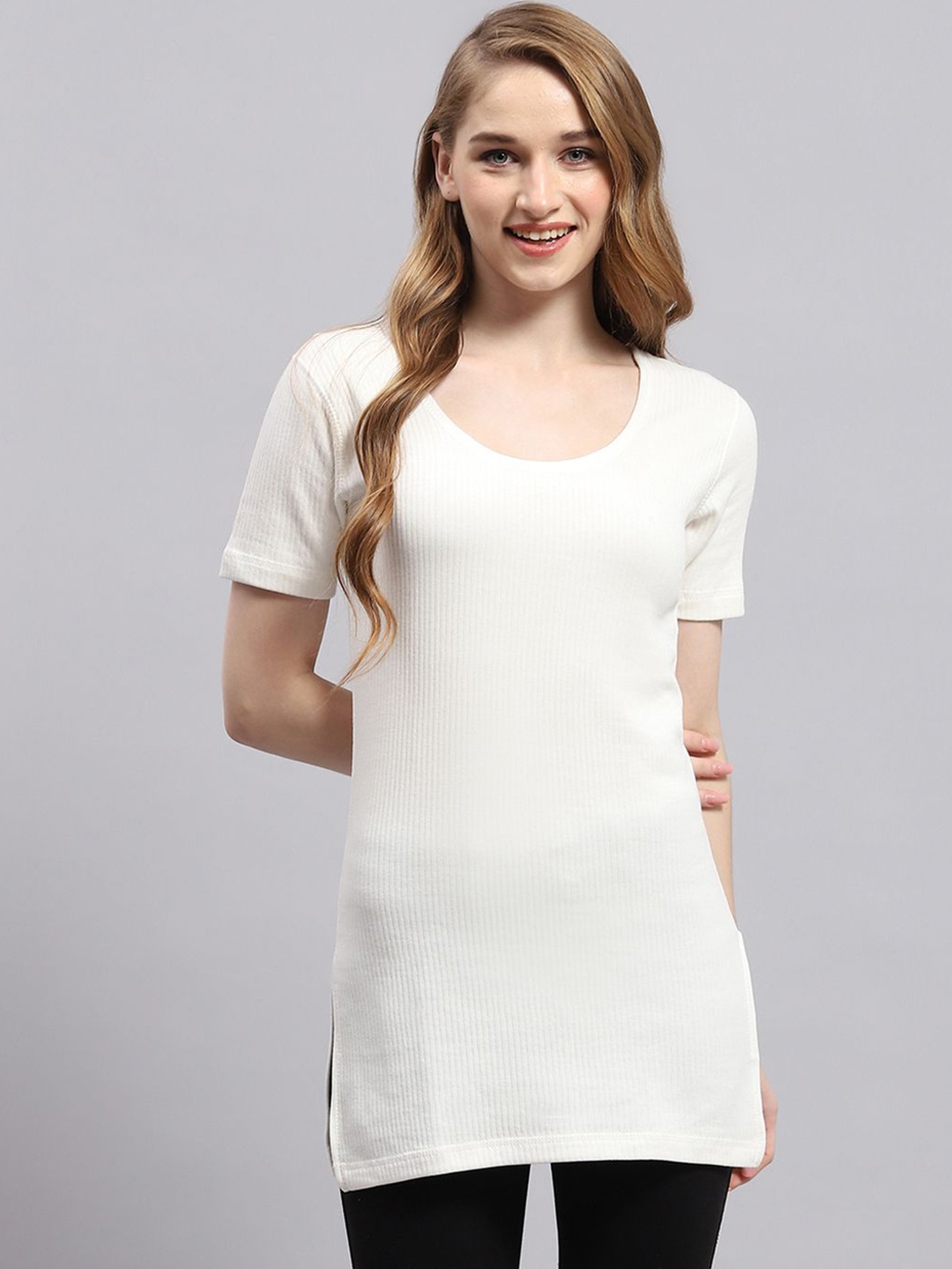 

Monte Carlo Round Neck Cotton Thermal Tops, White