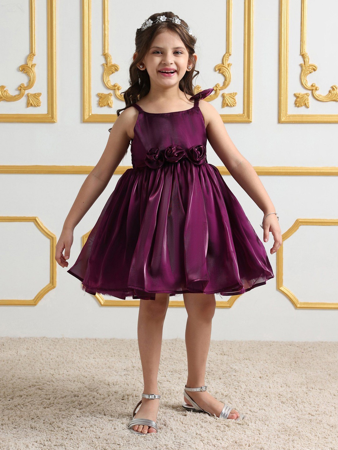 

Mark & Mia Girls Sleeveless Knee Length Dress, Purple
