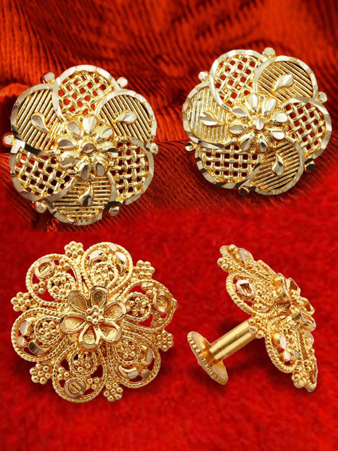 

DIVASTRI Set Of 2 Gold-Plated Circular Studs