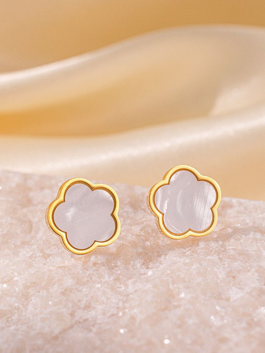 

MYKI Gold-Plated Contemporary Cubic Zirconia Studs Earrings, White