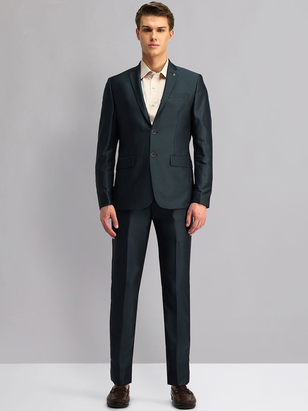 

AD By Arvind Men Tailored-Fit Single-Breasted Two-Piece Suit, Green