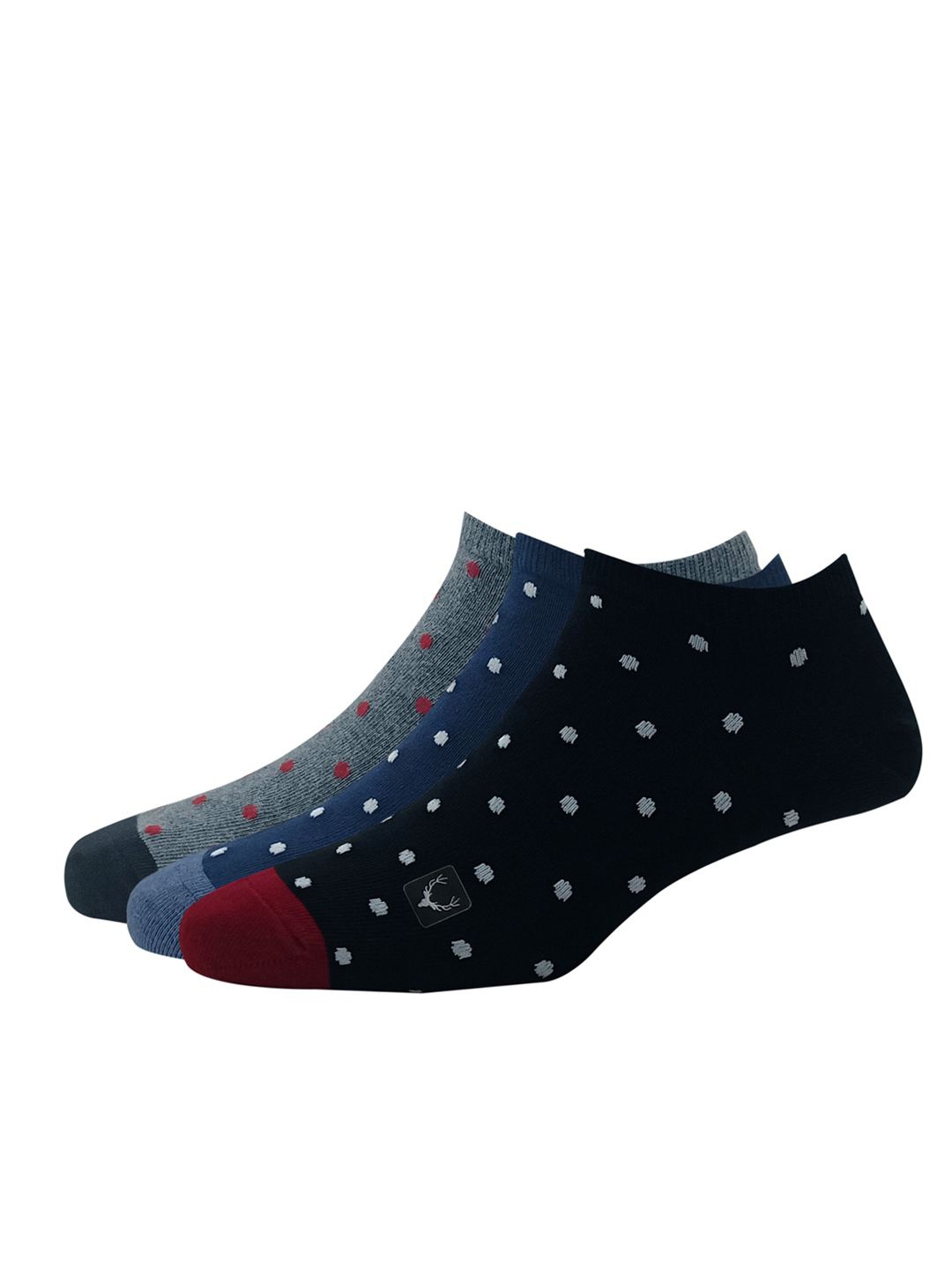 

Allen Solly Men Cotton Pack Of 3 Patterned Above Ankle-Length Socks, Black