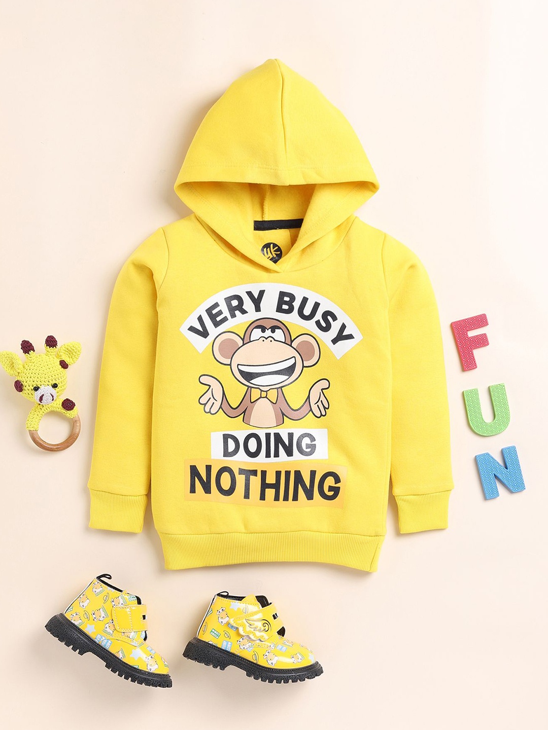 

YK Boys Printed Hooded Pullover Sweatshirt, Yellow