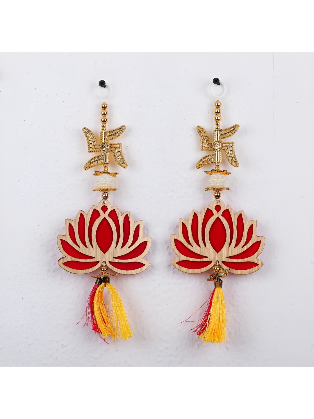

Archies Red and GoldToned 2 Pieces Swastik Door Hangings