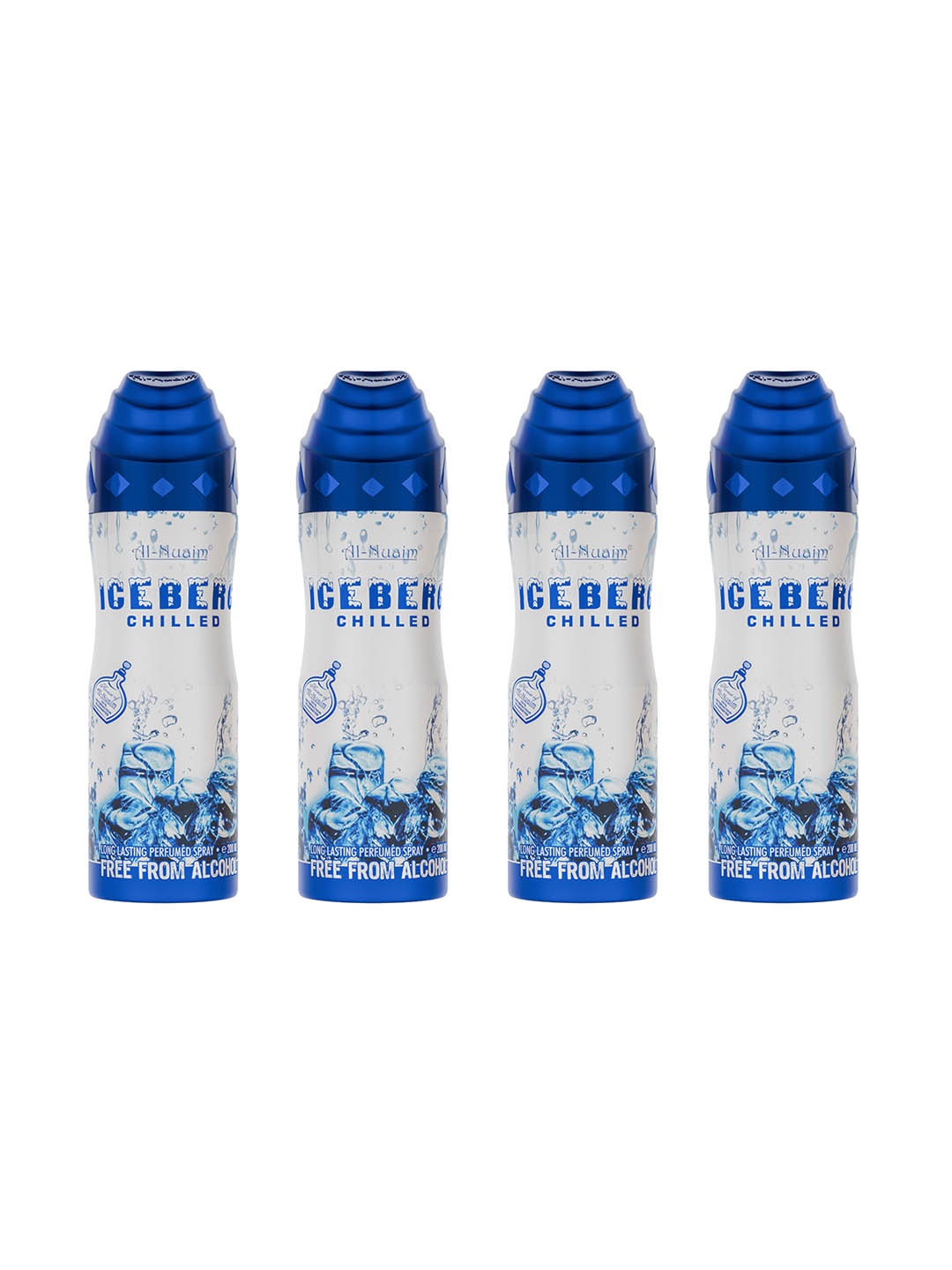 

Al-Nuaim Ice Berg Set Of 4 Alcohol Free Deodorant - 200 ml Each, White