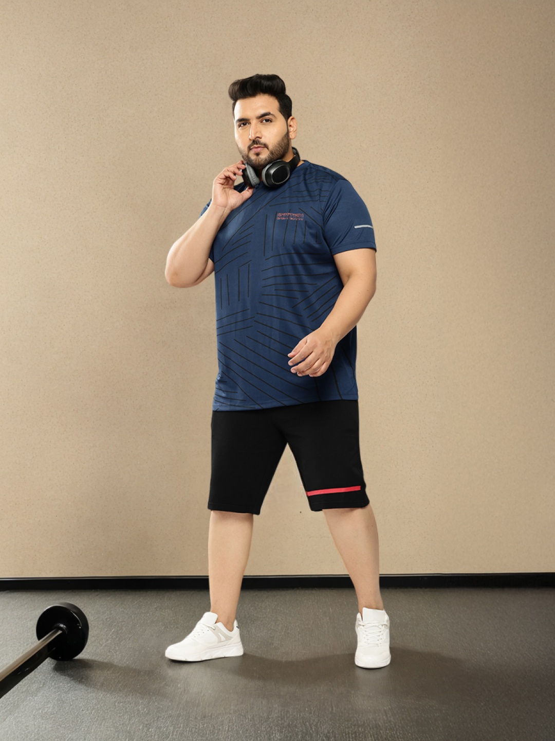 

Sztori Plus Size Round Neck Short Sleeves T-shirt, Navy blue