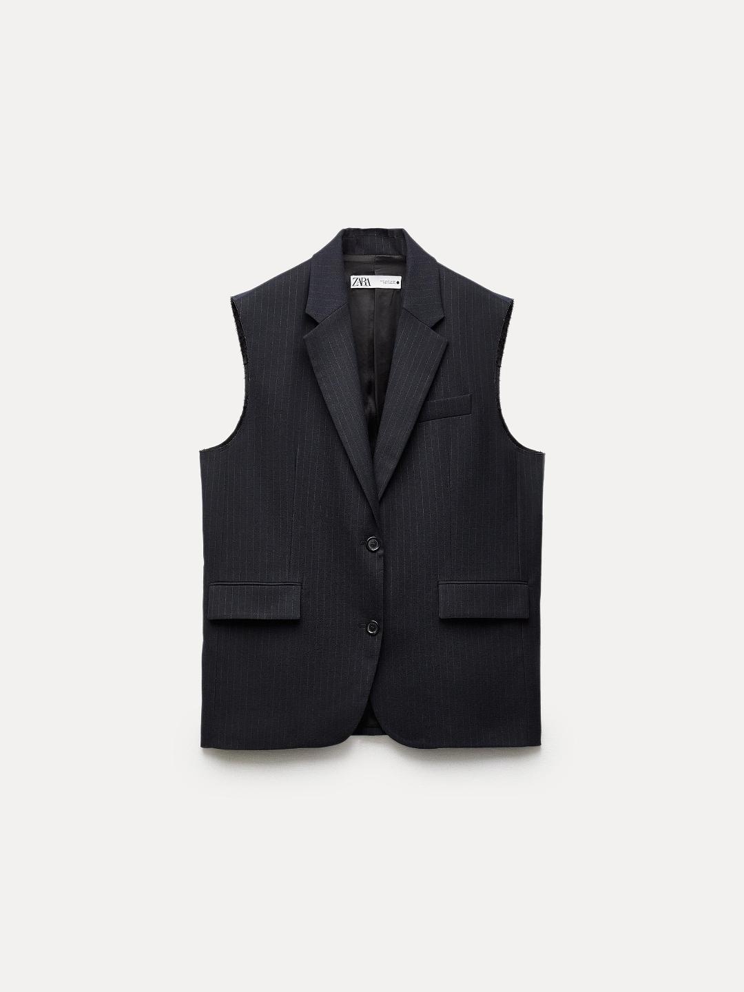 

ZARA Women Navy Blue Waistcoat