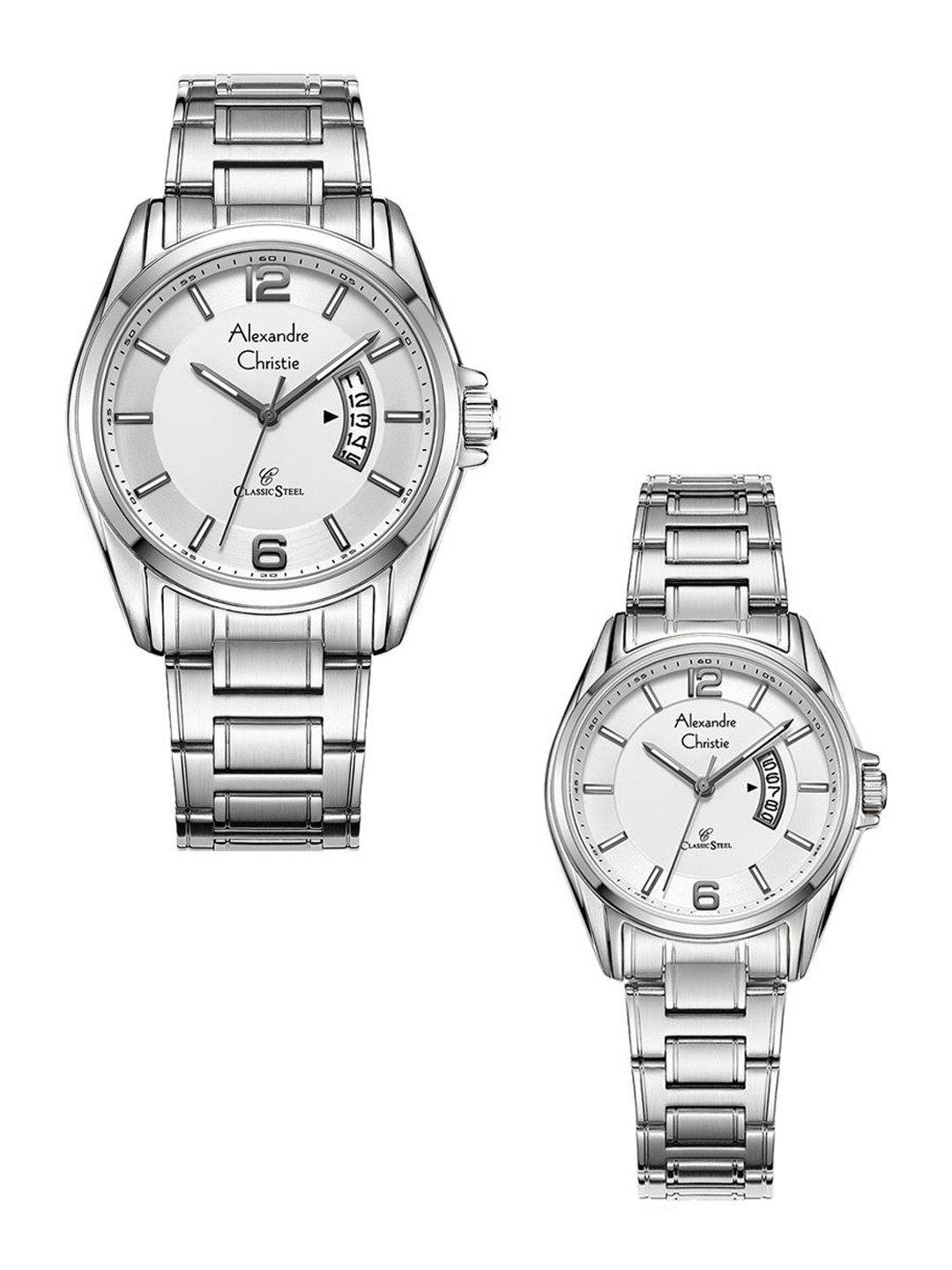 

Alexandre Christie Classic Steel Unisex Bracelet Style Straps Analogue Watch, Silver