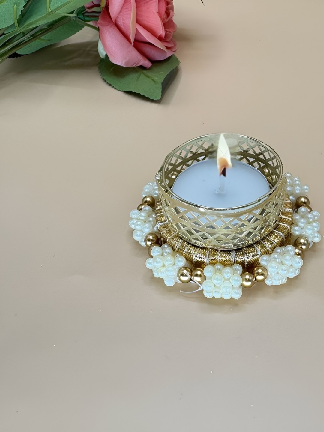 

THE HOME CO. Blue & White Candle Holder