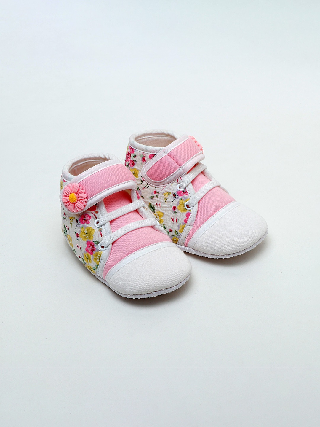 

BAESD Girls Floral Printed Cotton Booties, Pink
