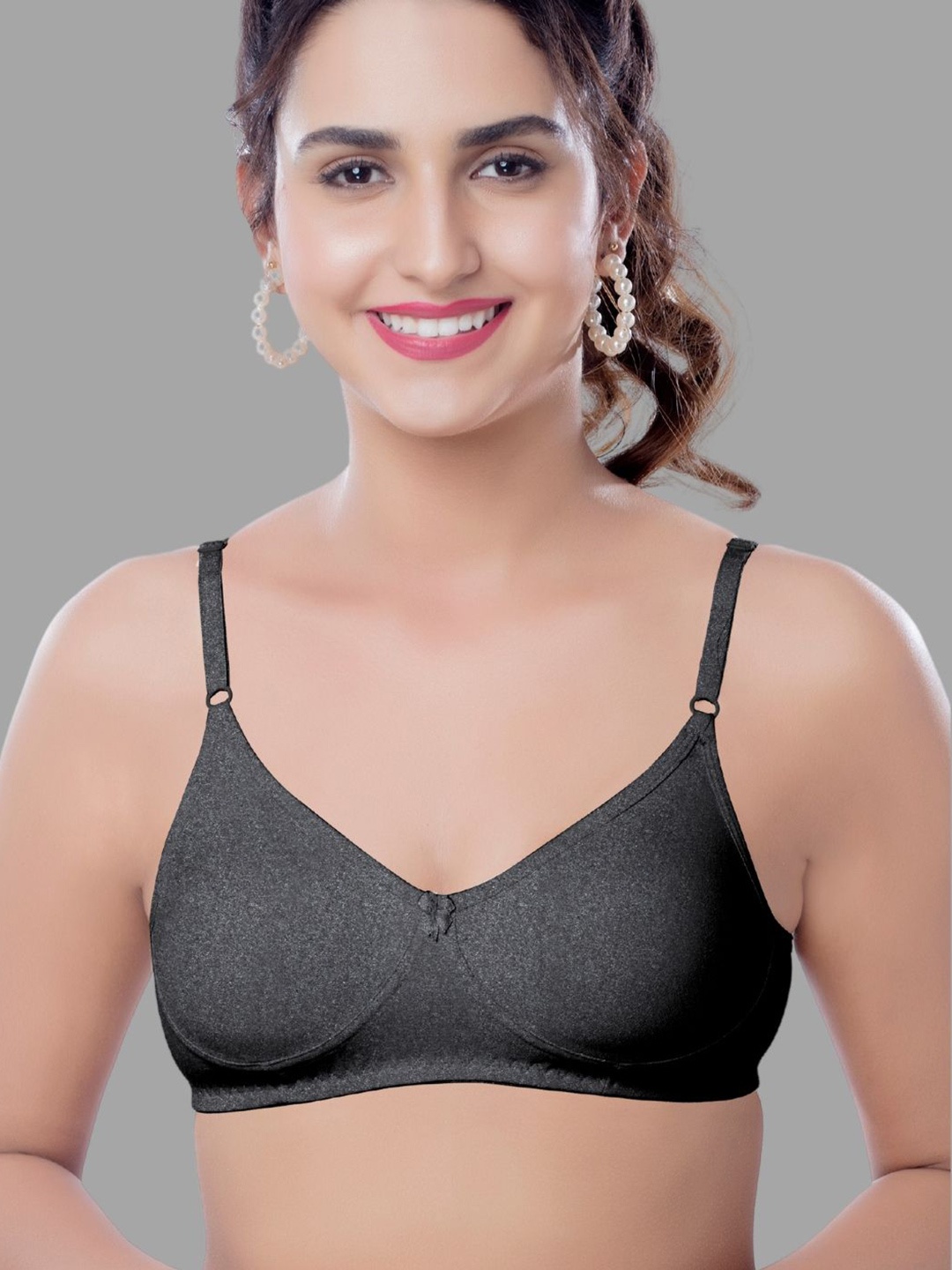 

BRIDA LADIES INNERWEAR Women Non Padded Full Coverage T-shirt Bra, Charcoal