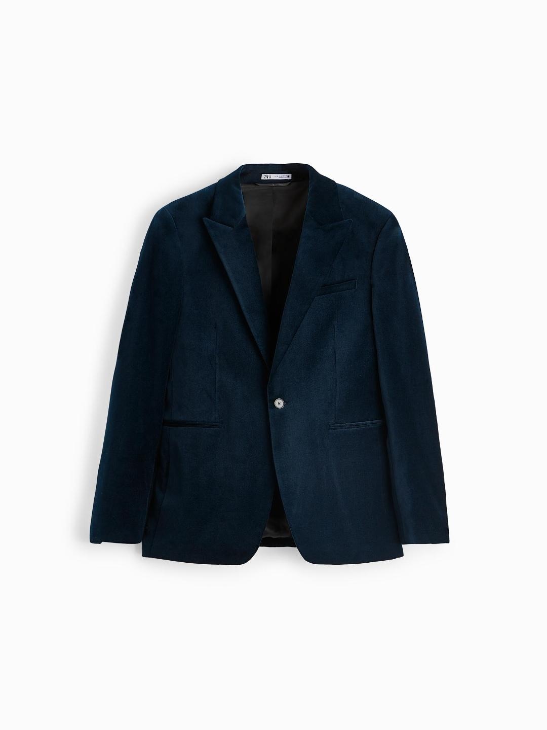 

ZARA Men Navy Blue Blazers