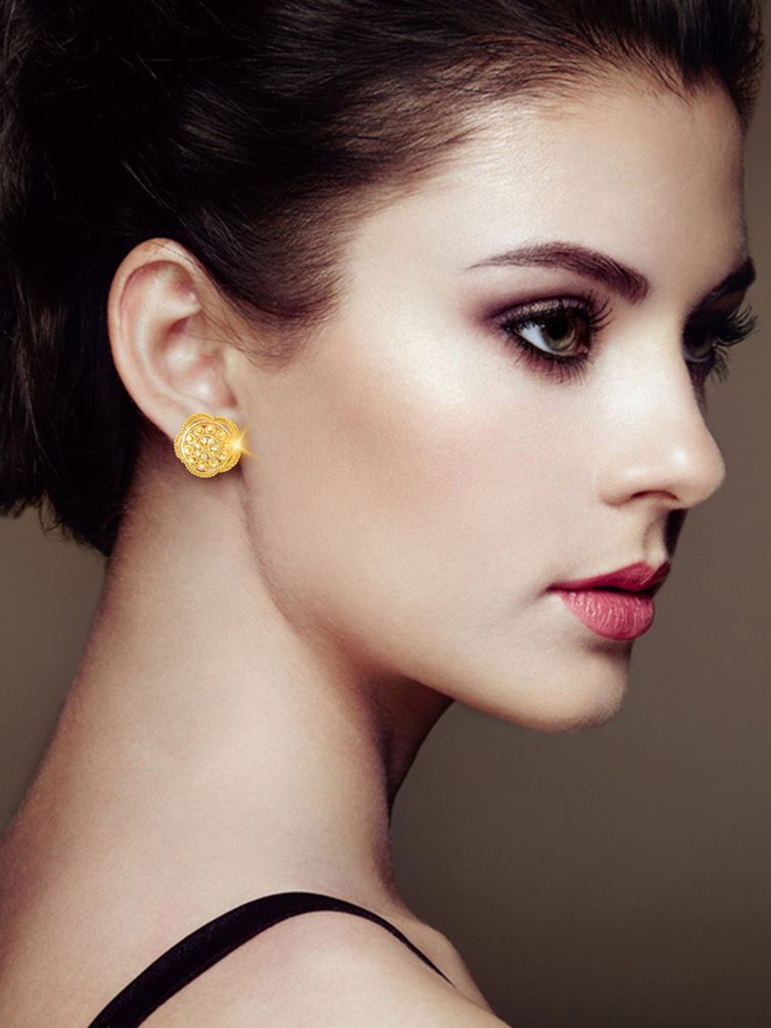 

DIVASTRI Set Of 2 Gold Plated Classic Studs