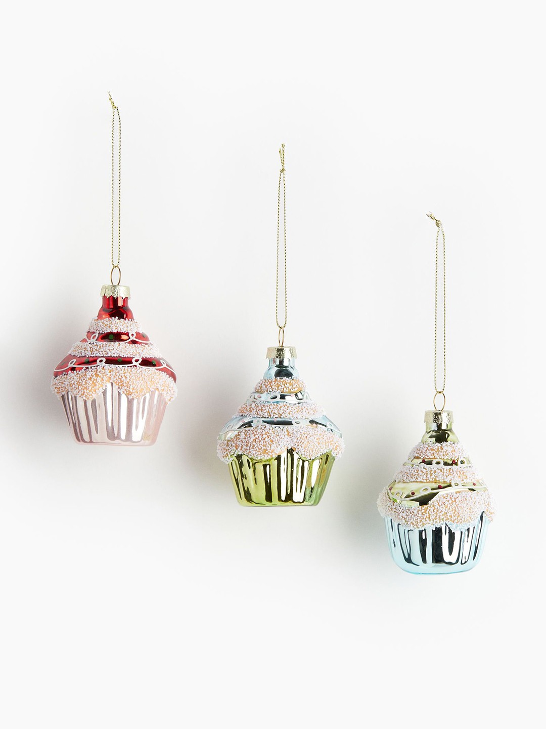 

H&M Green 3 Pack Cupcake Christmas Decorations