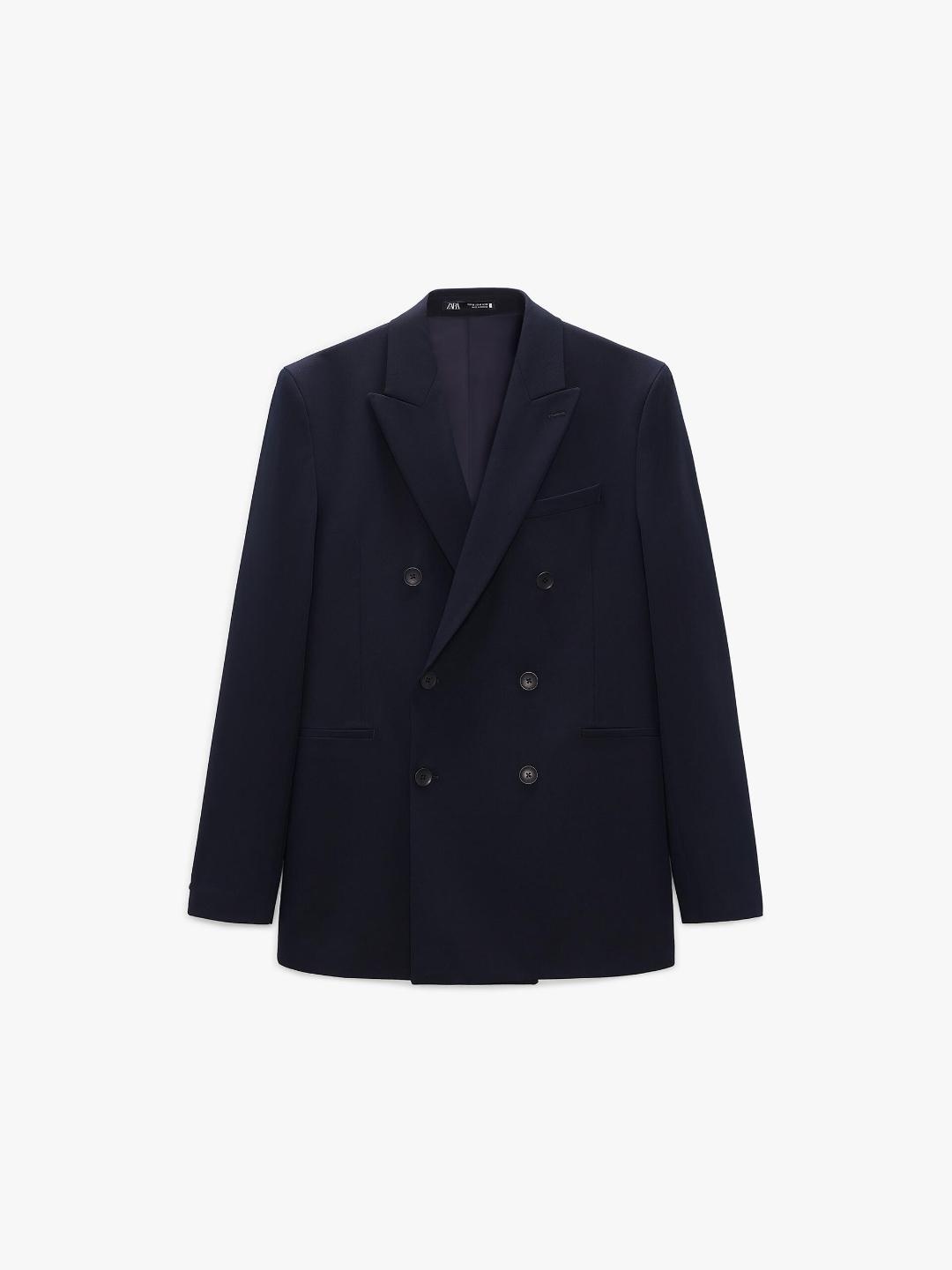 

ZARA Men Navy Blue Blazers