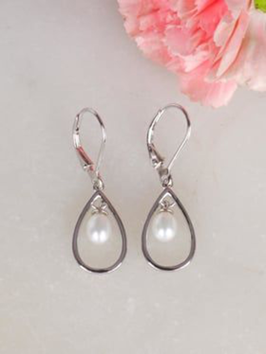 

Ornate Jewels 925 Sterling Silver Rhodium-Plated Fresh Water Pearls Beaded Drop Earrings