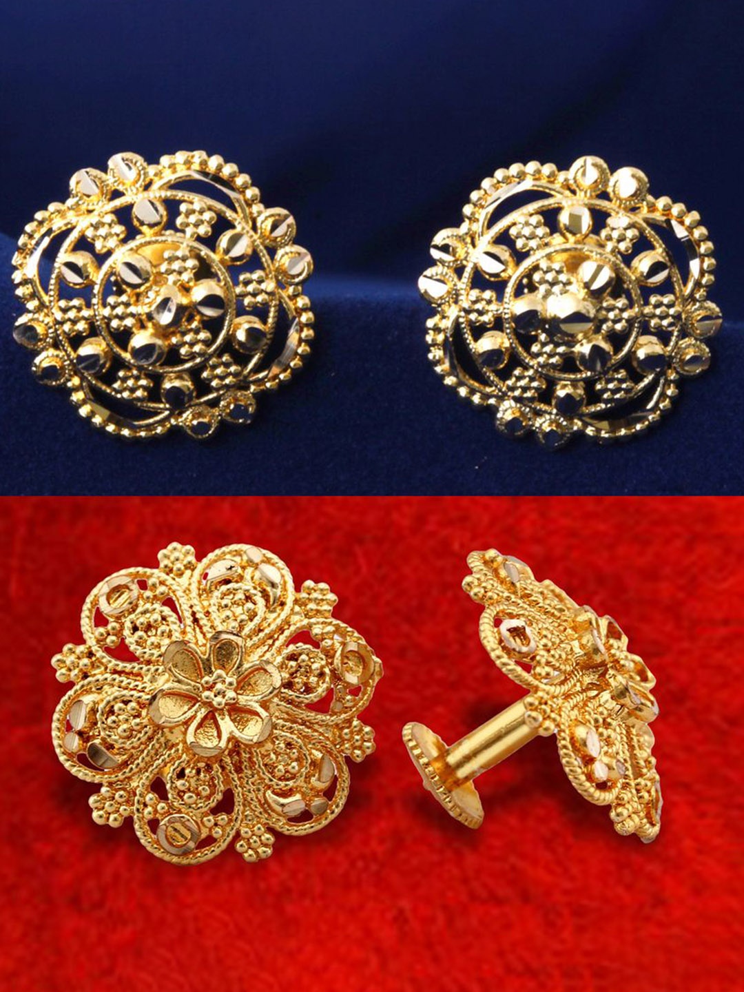 

DIVASTRI Set Of 2 Gold Plated Classic Studs