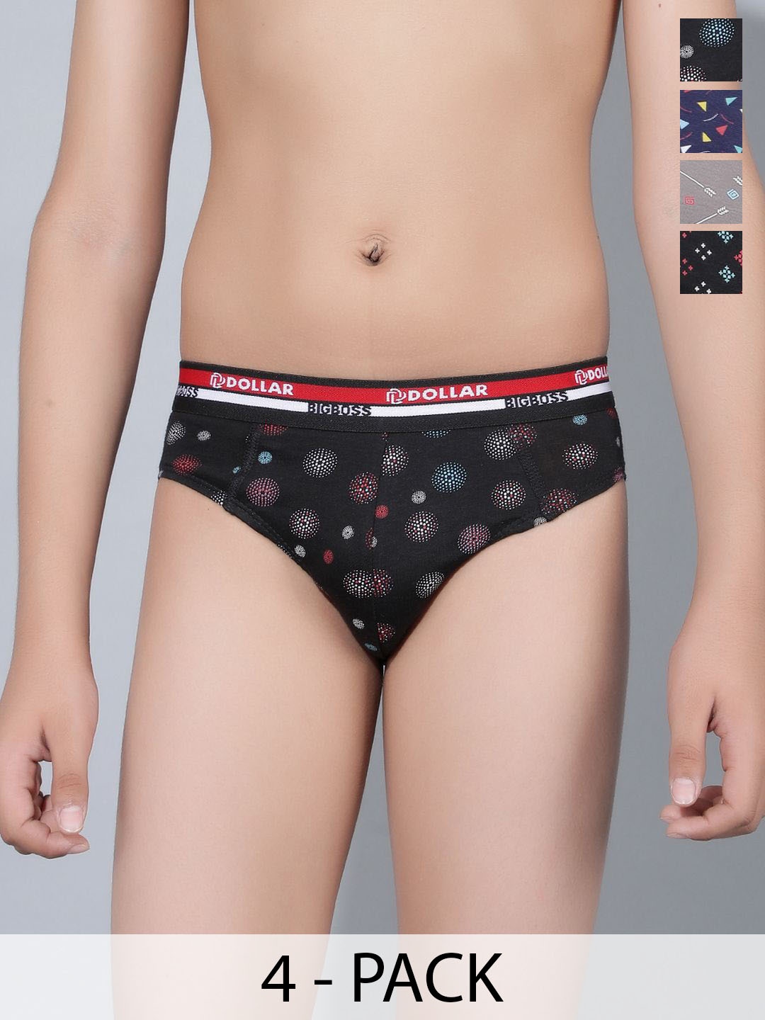 

Dollar Bigboss Boys Pack Of 4 Cotton Assorted Briefs-MBKBR-15-MDRNBRF-PO4-CO2-Assorted