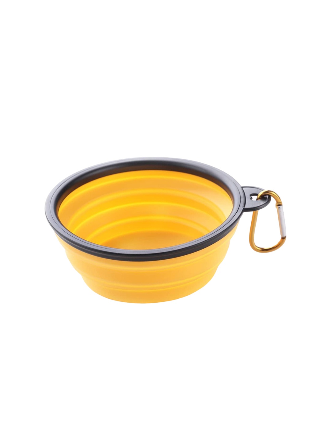 

Kuber Industries Yellow Textured Portable Cat & Dog Bowl