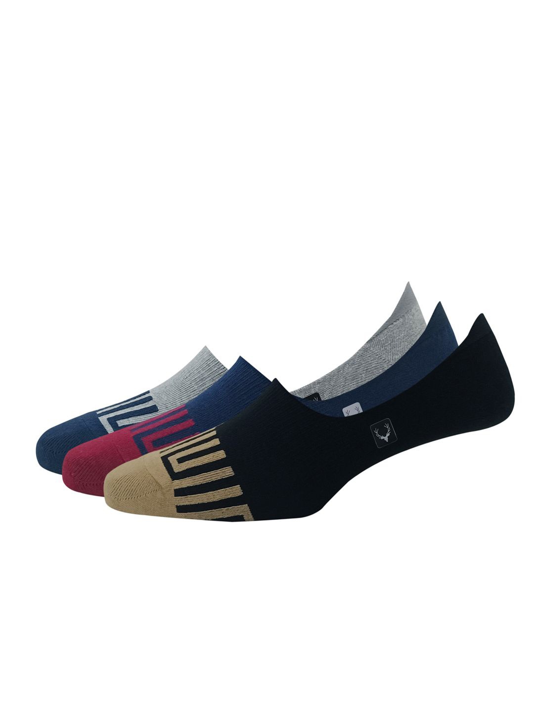 

Allen Solly Men Pack Of 3 Patterned Shoe Liner Socks, Grey melange
