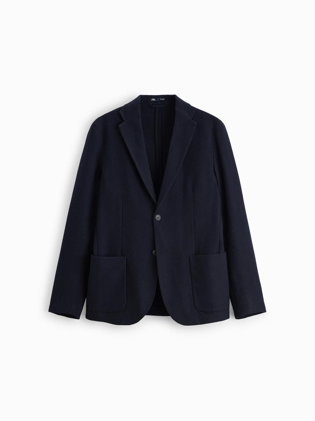 

ZARA Men Navy Blue Blazers