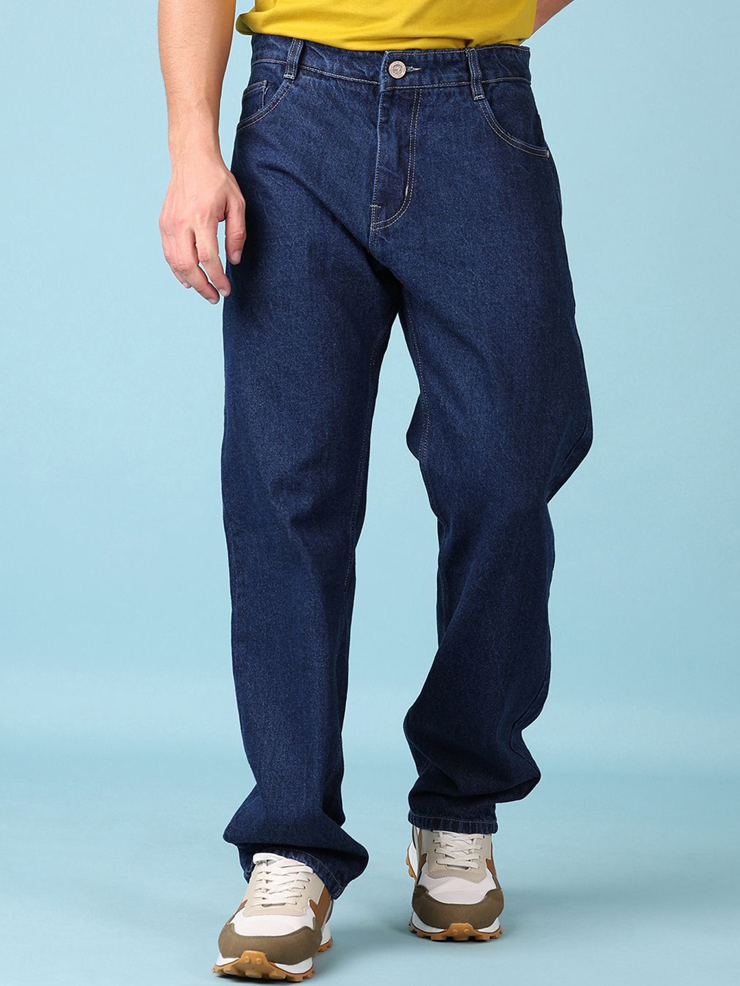 

V-Mart Men Cotton Regular Fit Mid-Rise Clean Look Jeans, Blue