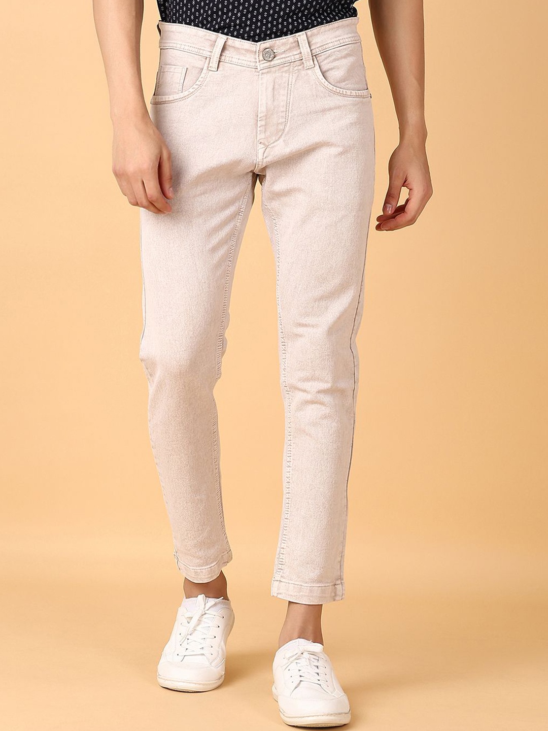 

V-Mart Men Mid-Rise Stretchable Jeans, Beige