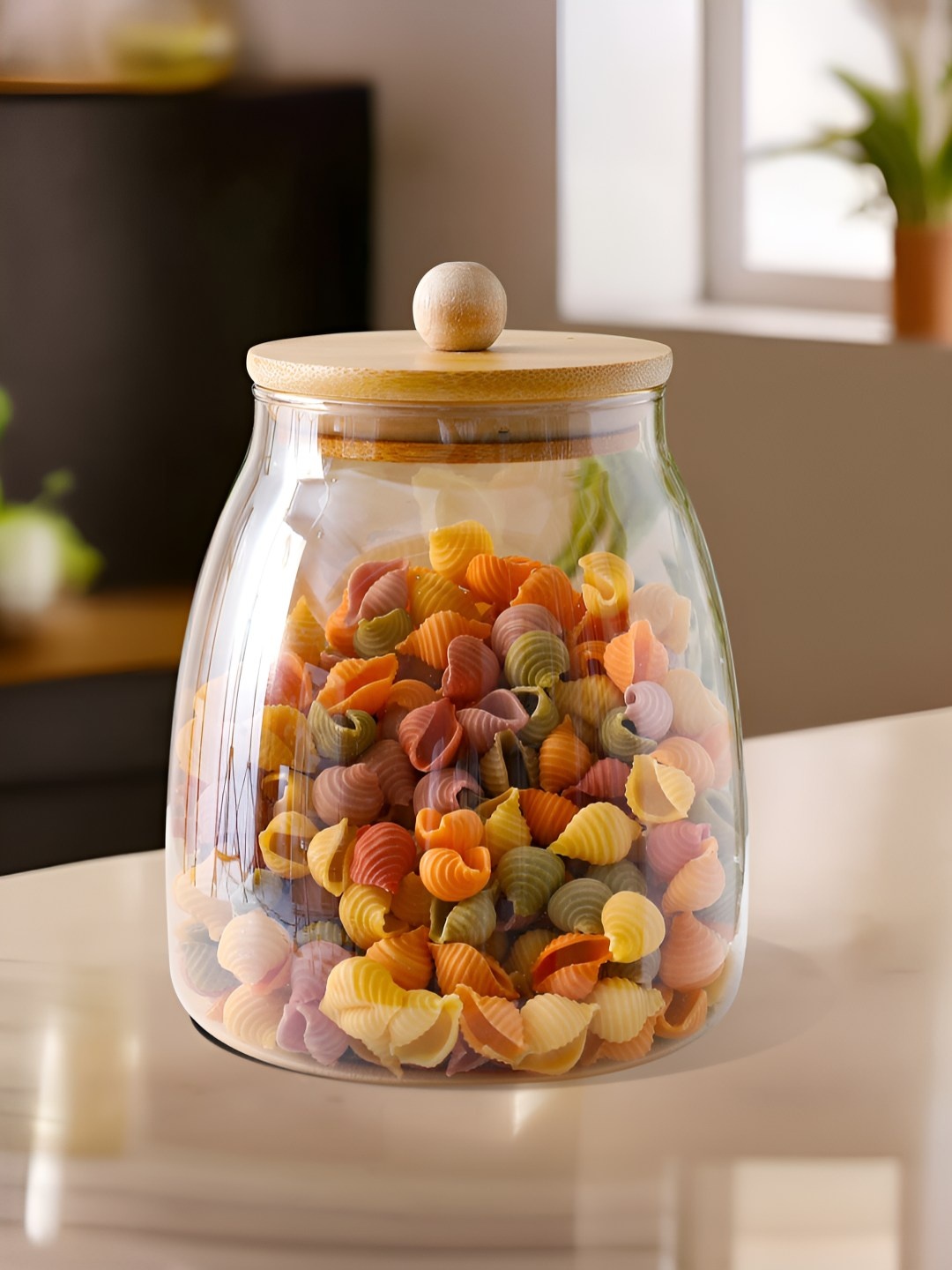 

The Better Home Brown Borosilicate Glass Jar With Bamboo Lid 1L