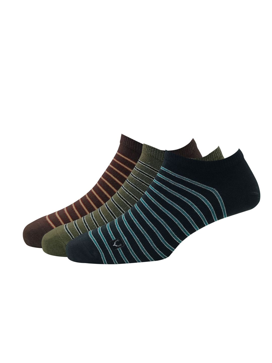 

Allen Solly Men Pack Of 3 Striped Ankle-Length Socks, Brown