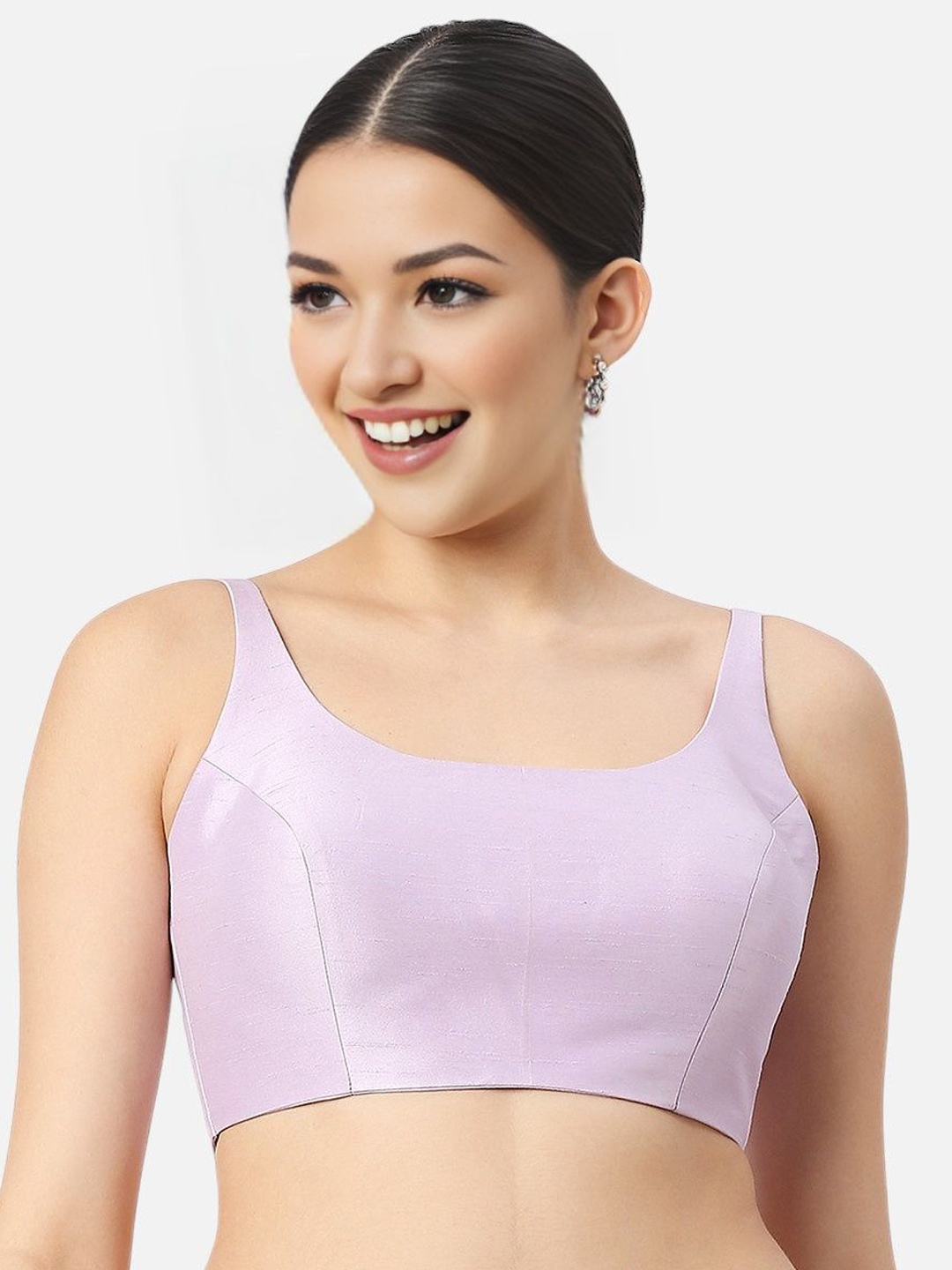 

Biyu Round Neck Sleeveless Saree Blouse, Lavender