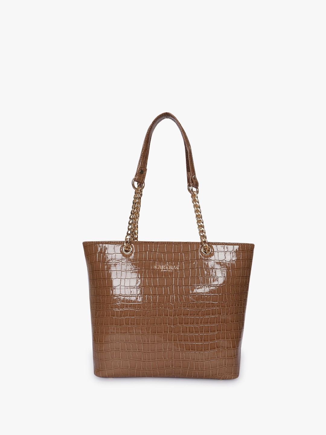 

Carlton London Women Textured Structured Leather Shoulder Bag, Brown