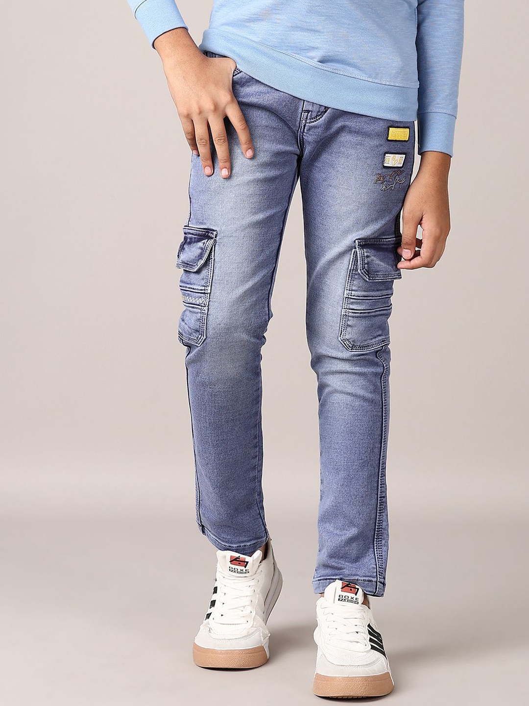 

V-Mart Boys Heavy Fade Stretchable Regular Fit Jeans, Blue