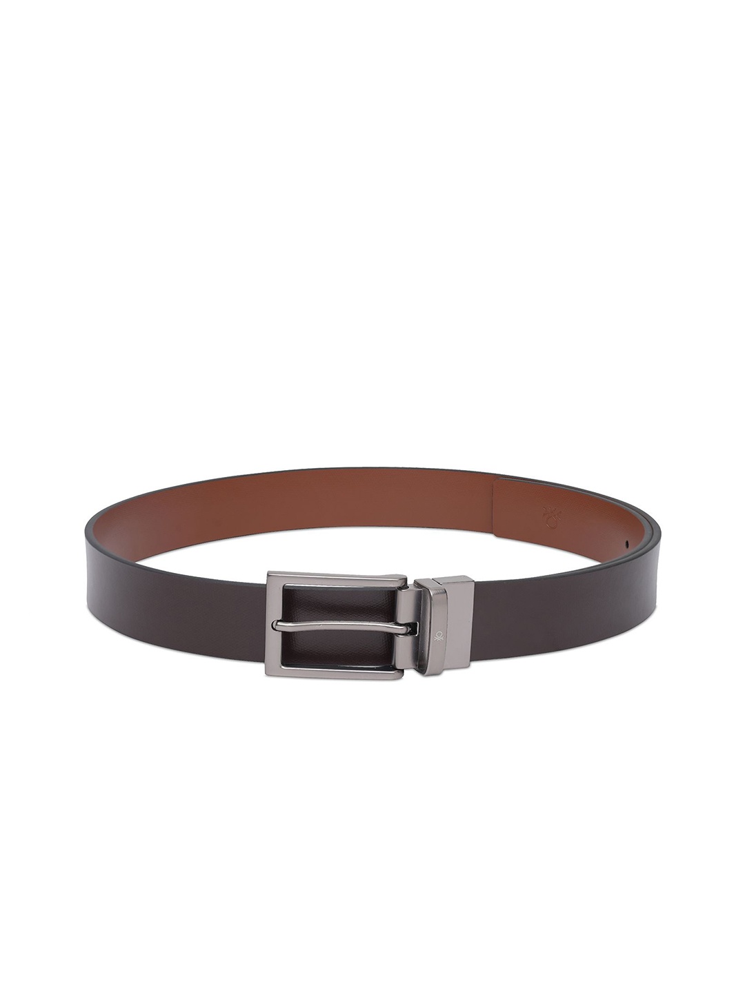 

United Colors of Benetton Men Leather Reversible Pull and Twist Formal Belt, Brown