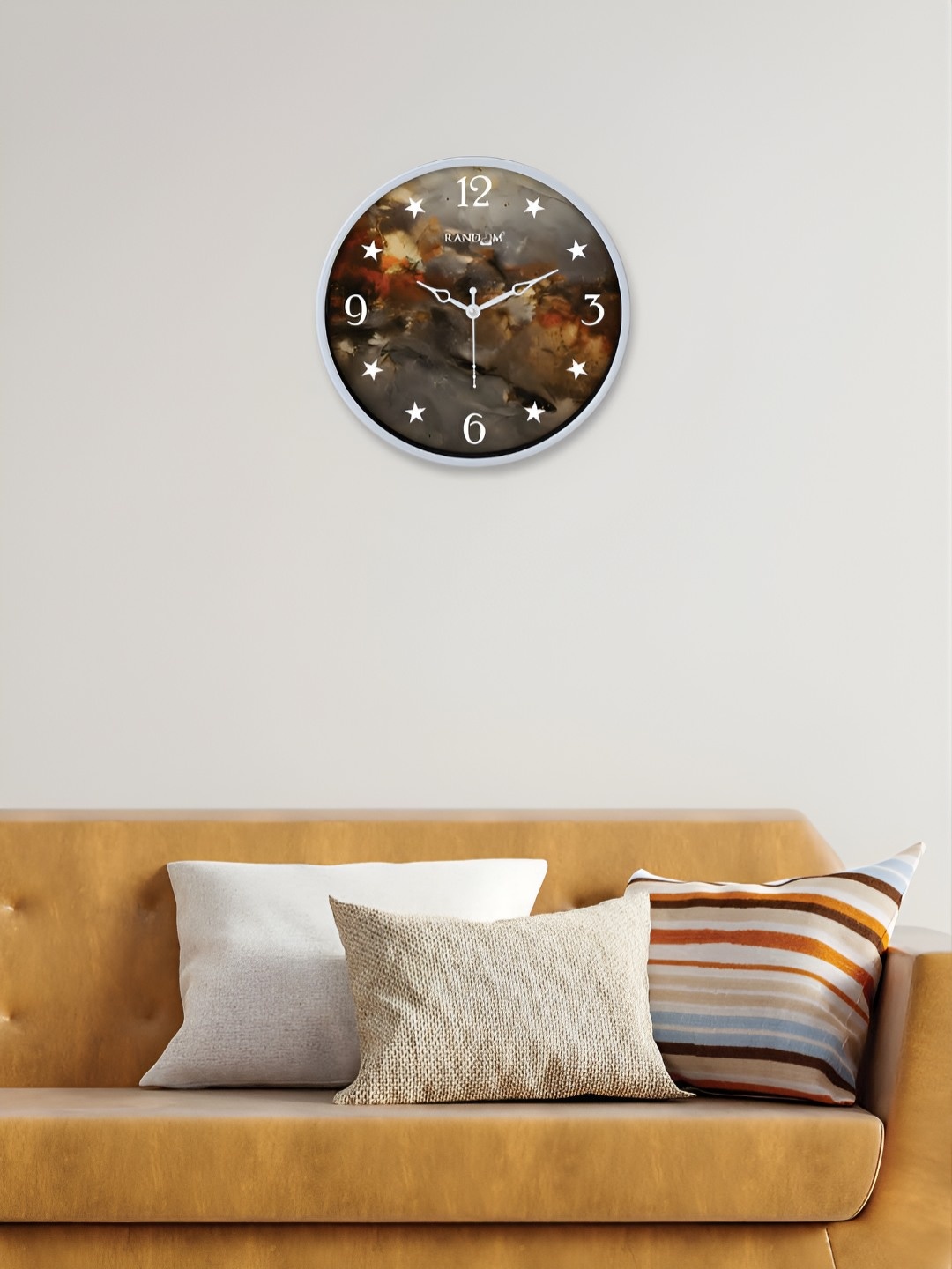 

Aura Brown & White Printed Contemporary Wall Clock