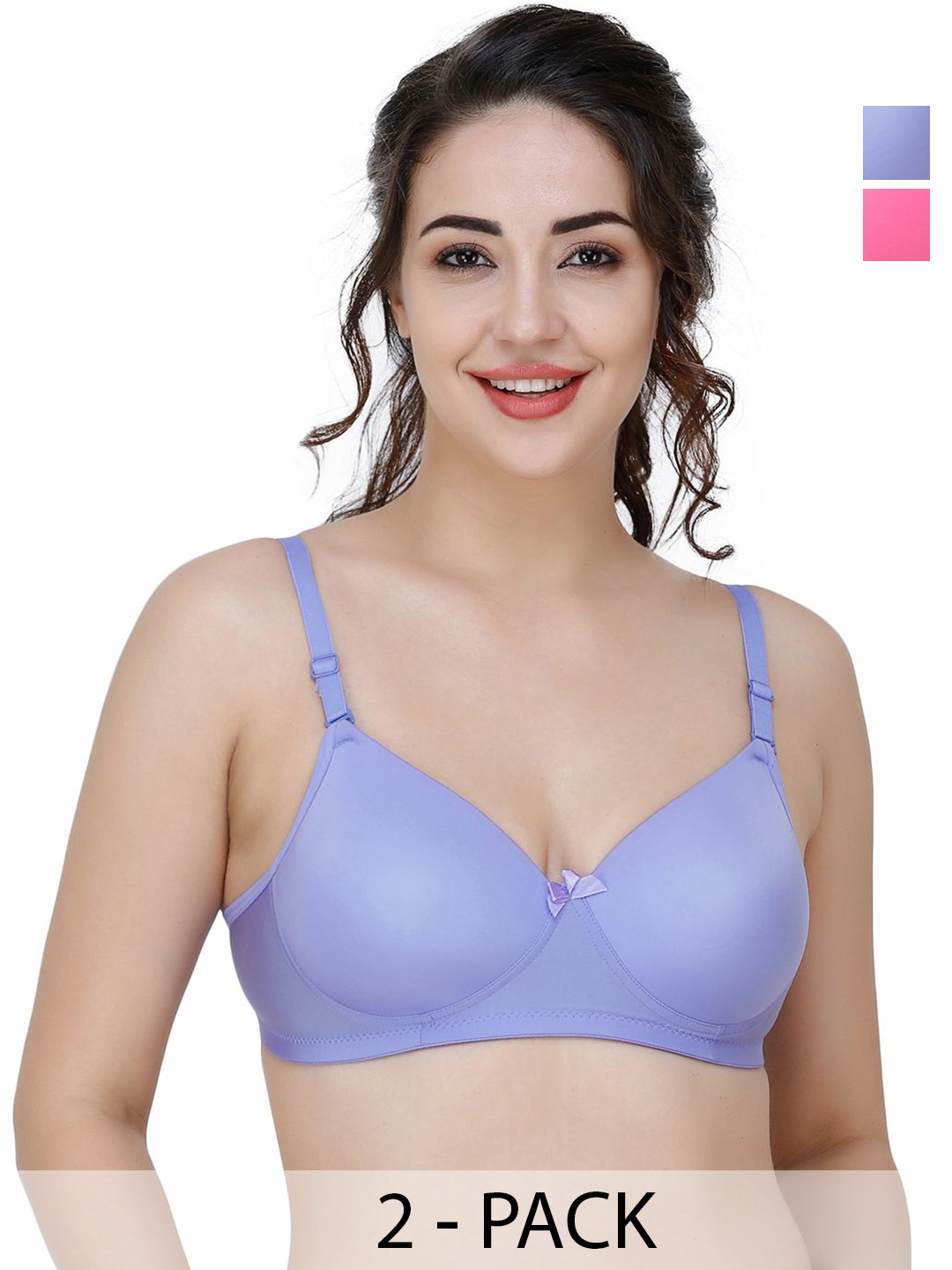 

College Girl Pack Of 2 Full Coverage Lightly Padded Bra, Blue