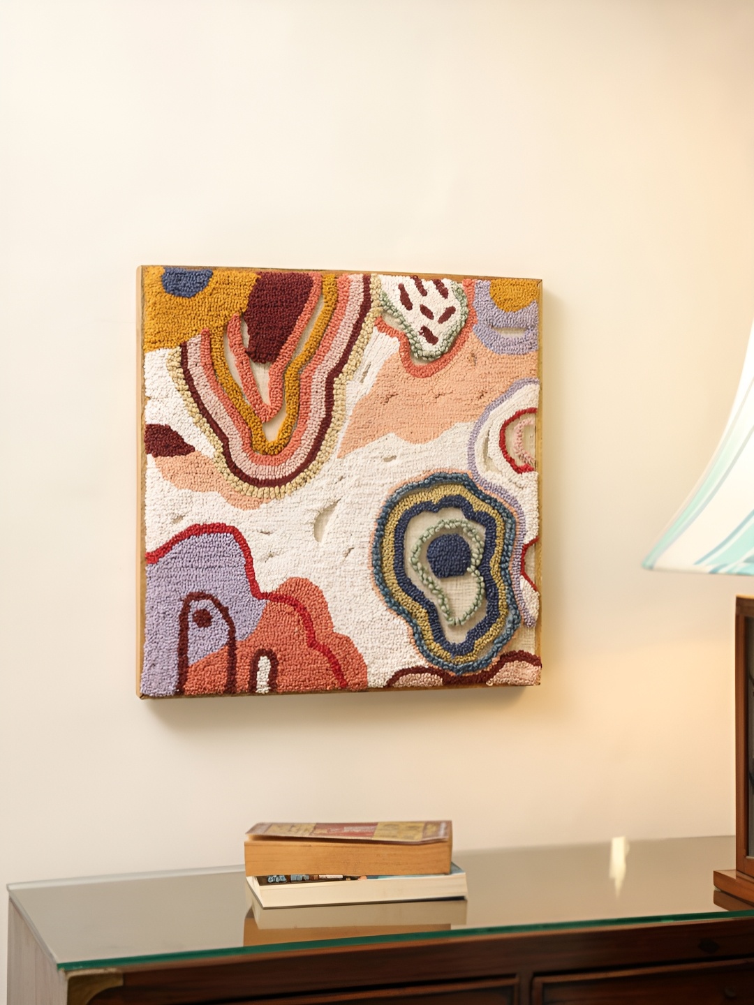 

SANSKRUTIHOMES Brown & Rust Wooden Abstract Wall Art