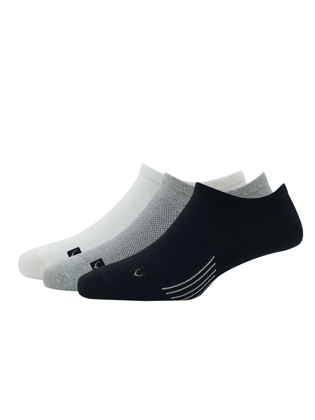 

Allen SollyMen Pack Of 3 Patterned Ankle-Length Socks, White