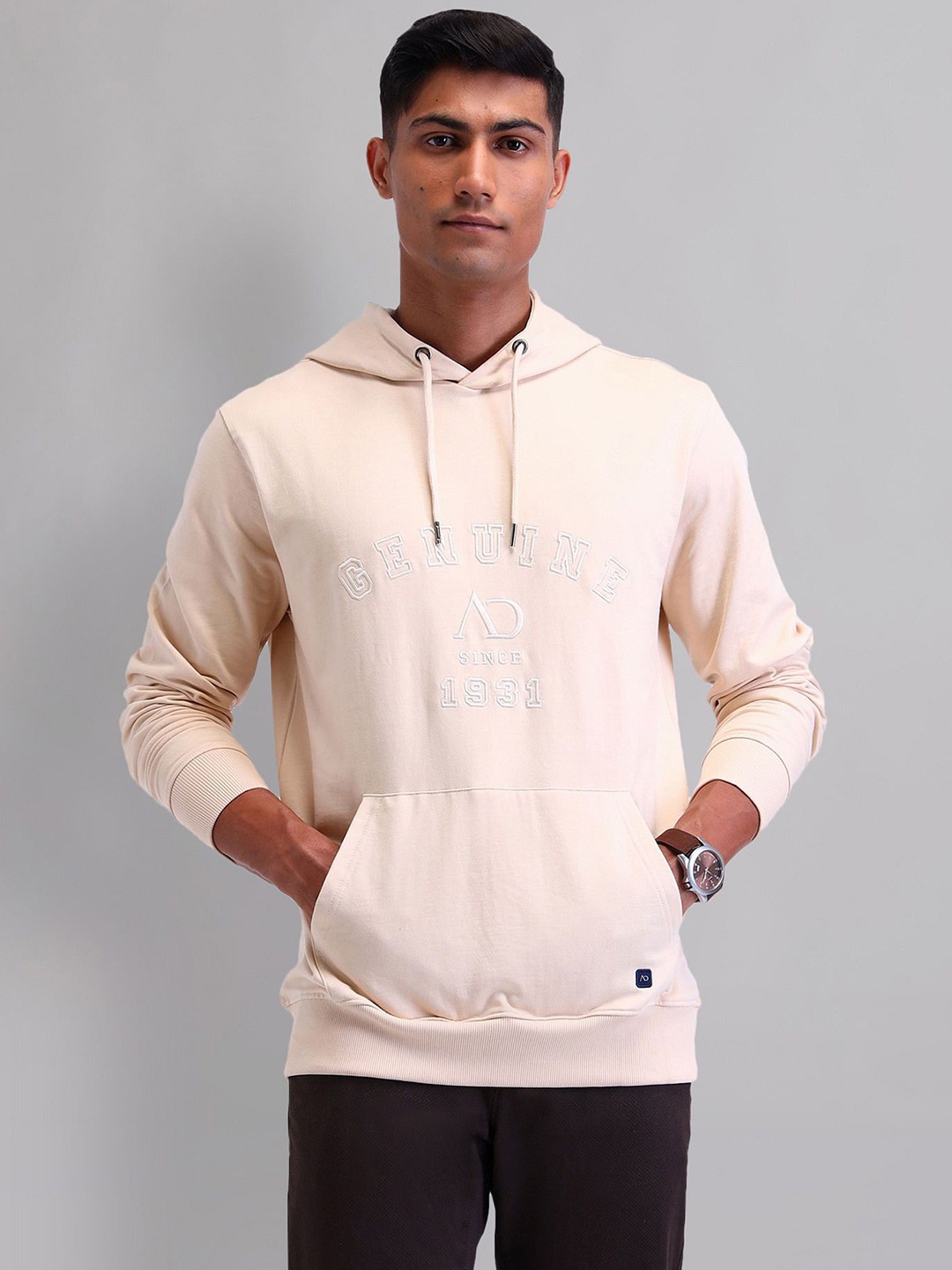 

AD By Arvind Mens Winter hooded Sweatshirt, Beige