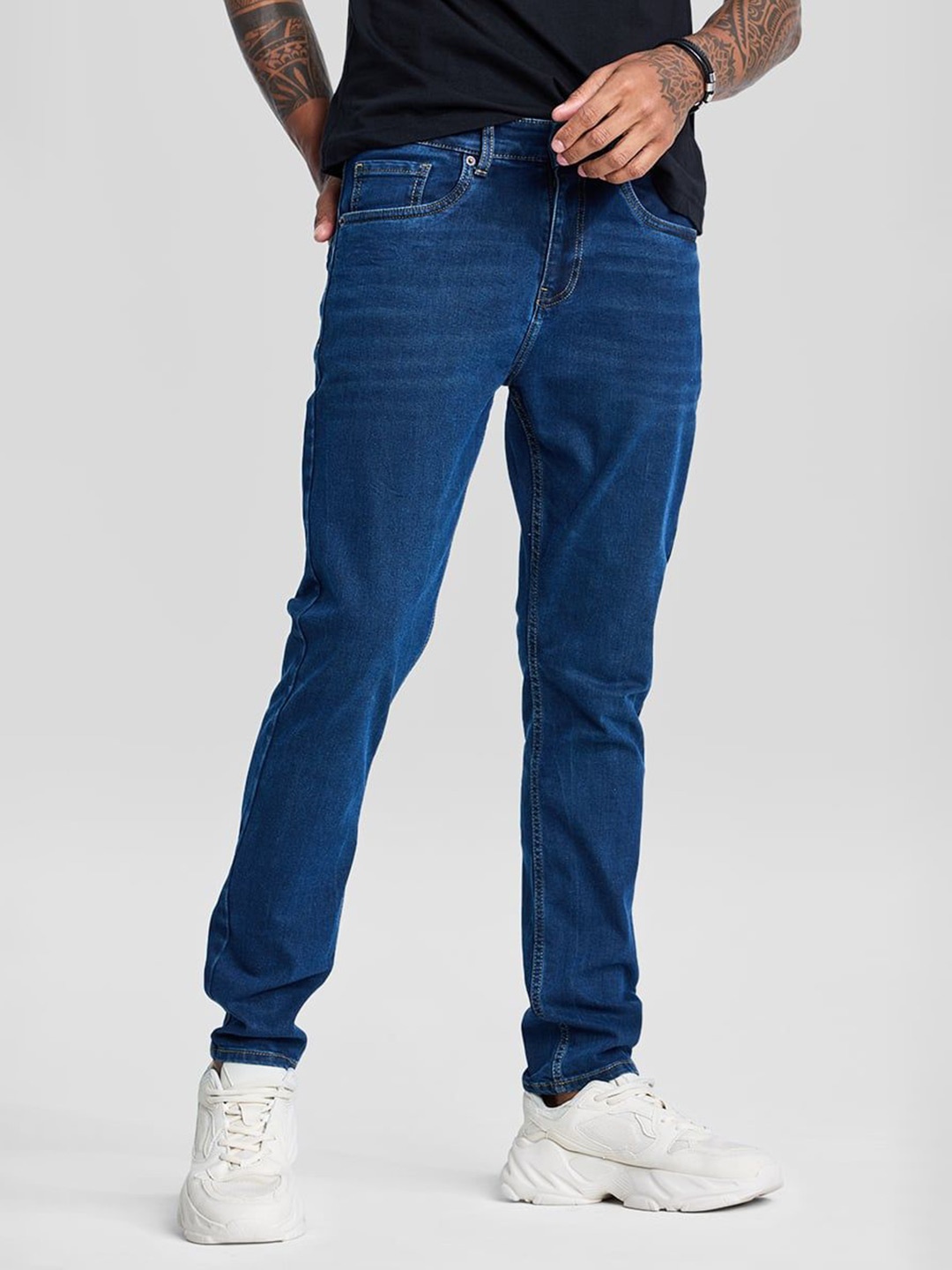 

Snitch Men Classic Mid-Rise Stretchable Jeans, Navy blue