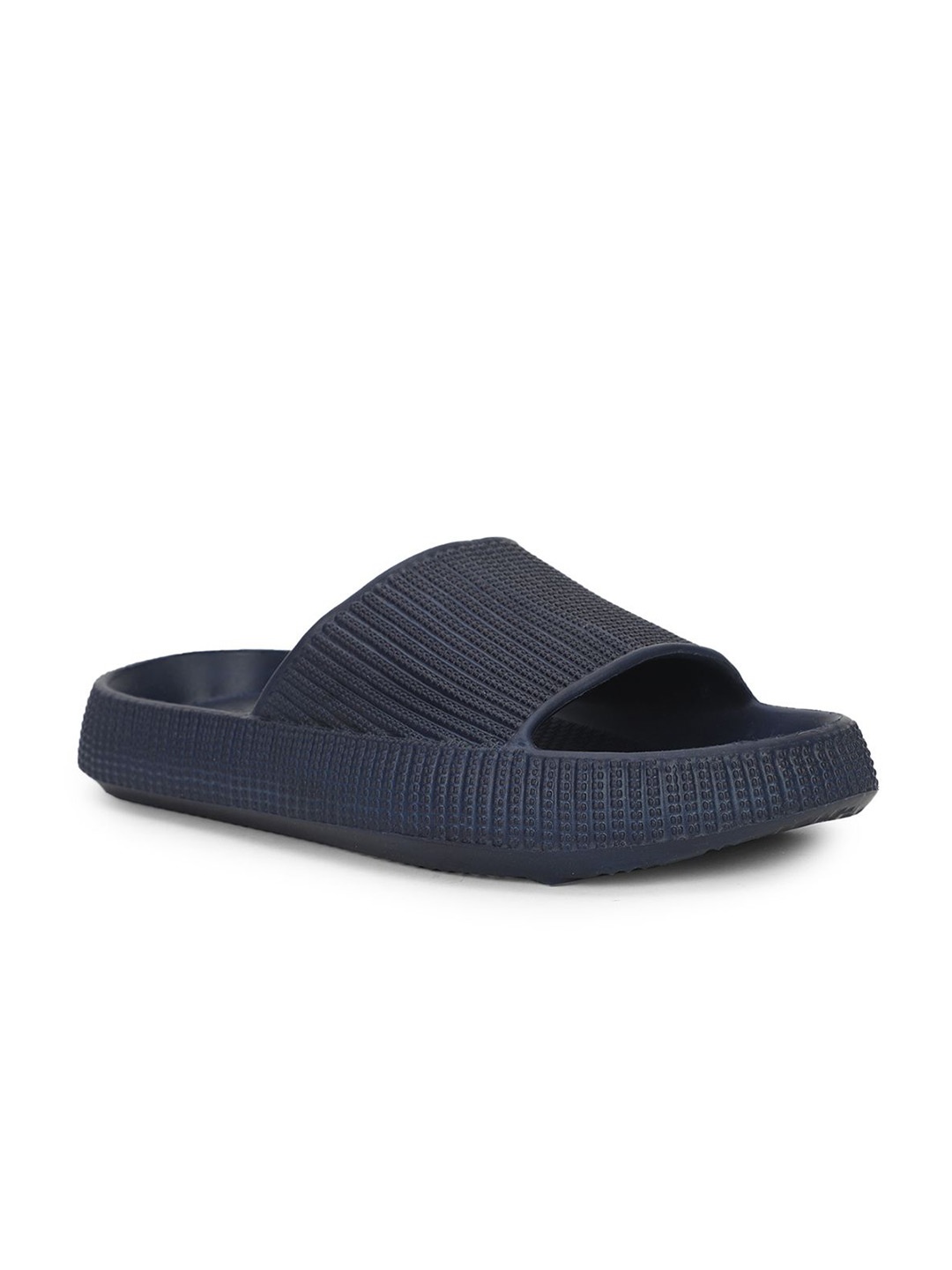 

Floatz Men Synthetic Self Design Slip-On Sliders, Navy blue